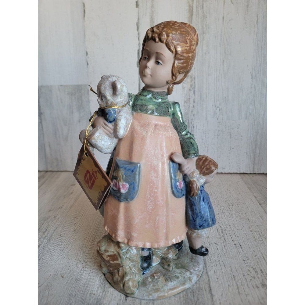 Nadal woman teddy bear doll vintage collectible figure‎